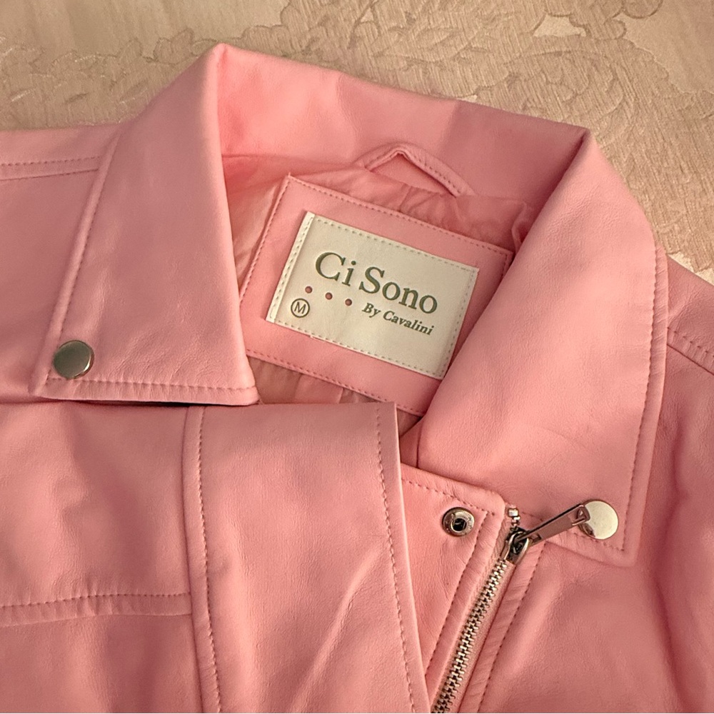 Cavalini Women's Pink Faux Leather Jacket - Picture 3 of 10